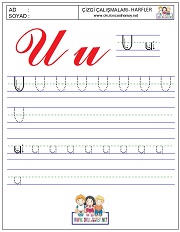 ü harfi çizgi çalışması